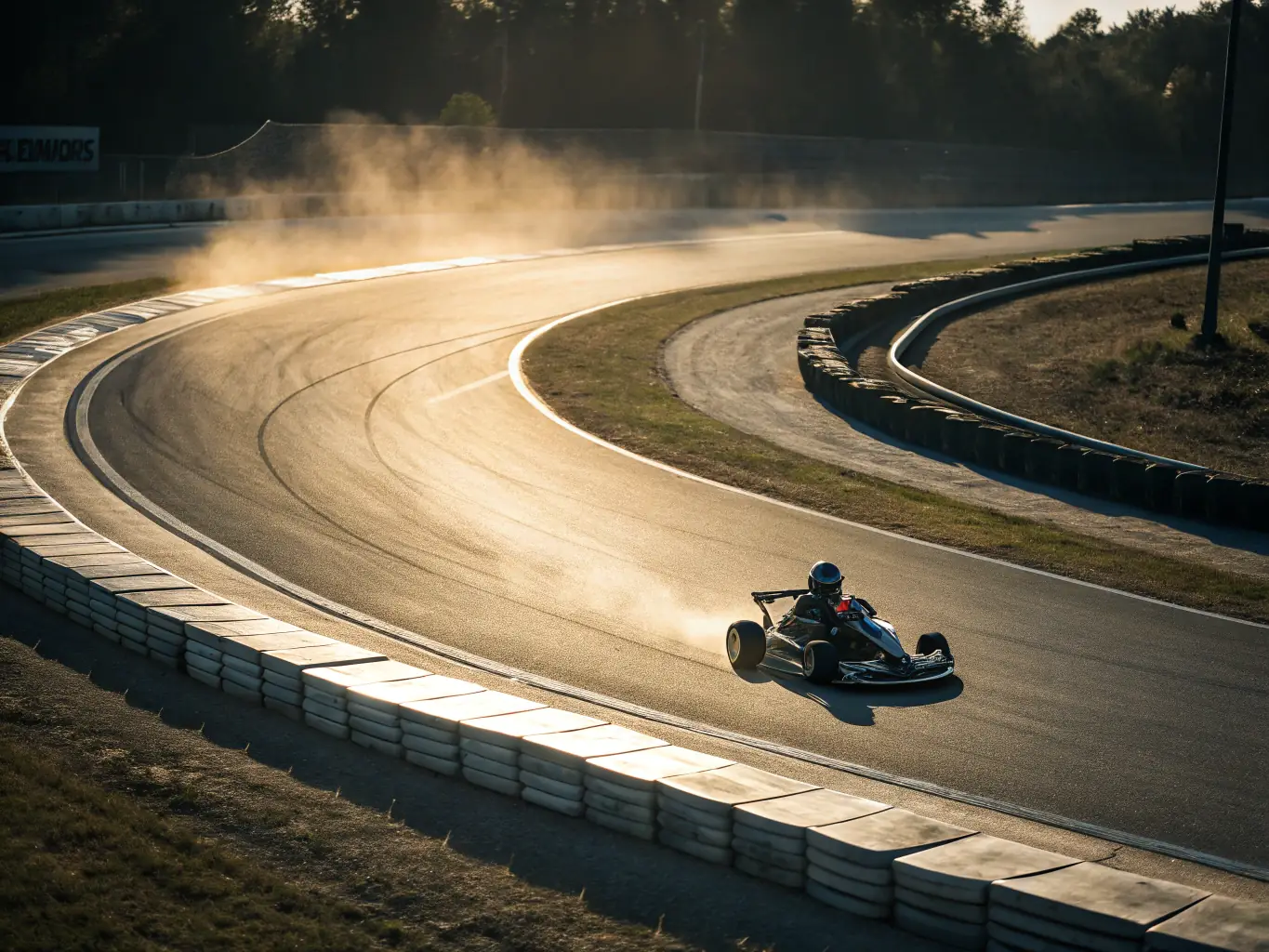 A dynamic shot of a karting competition, capturing the speed and excitement of the race. The image showcases the competitive spirit and the skills of the young drivers.